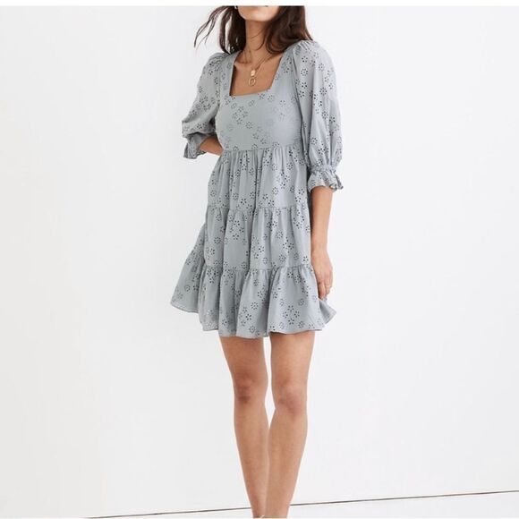 Madewell Lizzie eyelet babydoll dress. Size 10 - Picture 1 of 7